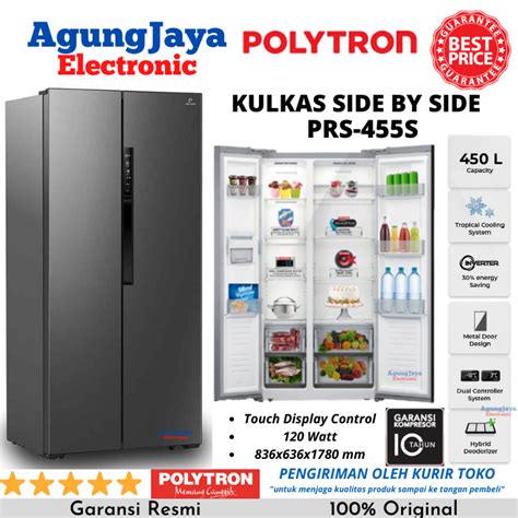 Jual Kulkas Polytron Prs S Inverter Side By Side Liter Cilegon