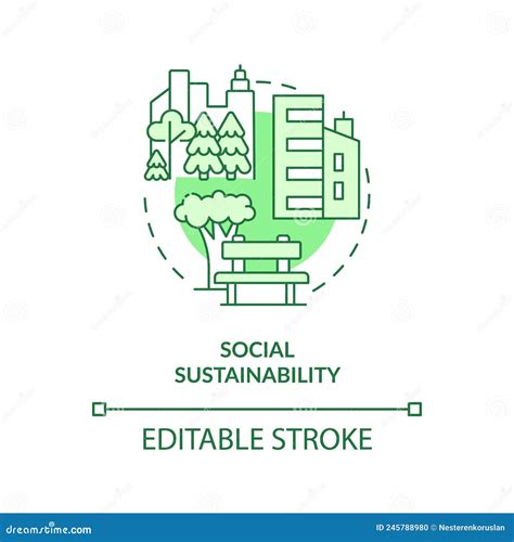 Social Sustainability Green Concept Icon Stock Vector Illustration Of