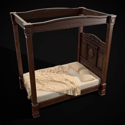 Renaissance Canopy Bed 3d Model Turbosquid 2203454