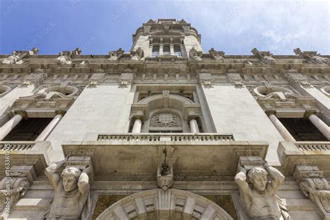 Porto City Hall Facade Perspective Located At Avenida Dos Aliados A