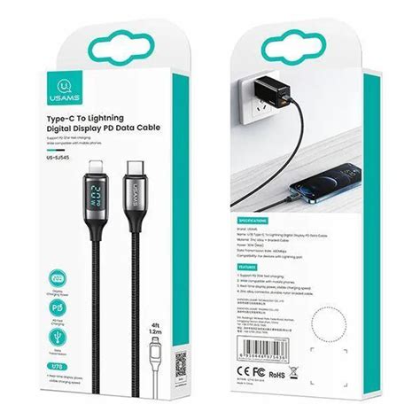 Usams Kabel Pleciony U Usb C Na Lightning Led M W Pd Fast Charge