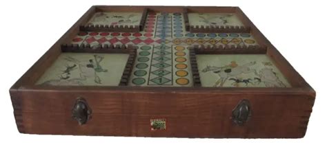 ANCIEN JEU DE Dadas Petits Chevaux Dames Backgammon Oie Coffret