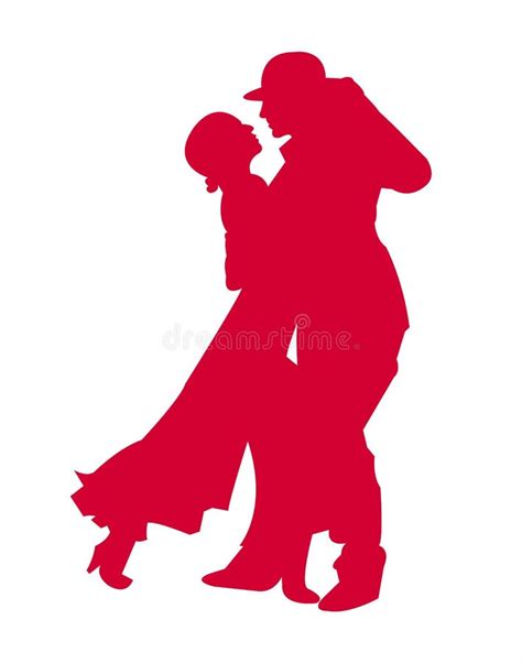 Couple Dancing Tango Silhouette Stock Vector Illustration Of White