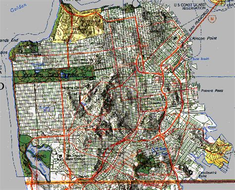 Elevation Map Of San Francisco Washington Map State