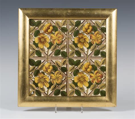 An Arts And Crafts Four Tile Panel In The Manner Of William Morris