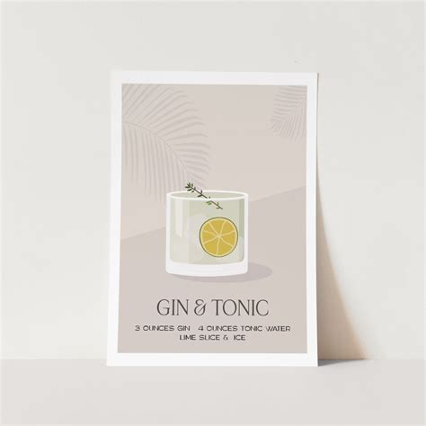 Gin And Tonic 2 Cocktail Art Print