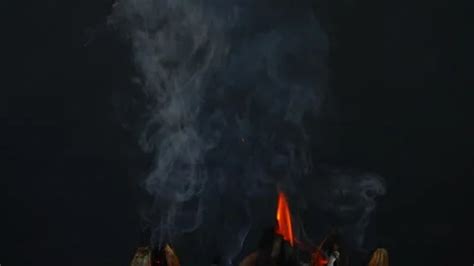 Fire Flame Slow Motion On Black Screen B Stock Video Pond5