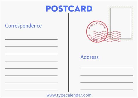 Free Postcard Templates - Blank Printable Downloads