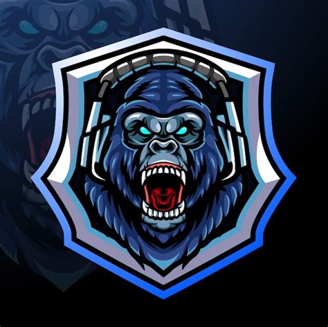 Premium Vector Gorilla Head Mascot Esport Logo Design