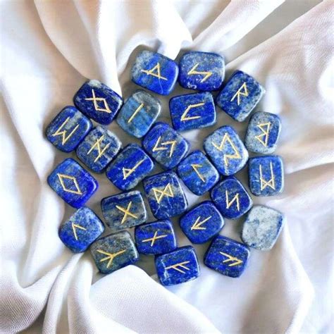 Lapis Lazuli Rune Stones Set Of 25 Pieces Pure Gems World