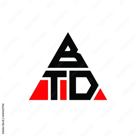 Btd Triangle Letter Logo Design With Triangle Shape Btd Triangle Logo