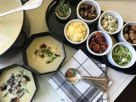 Warming Potato And Leek Soup With An Array Of Garnishes For Winter Nights Betty Rosbottom