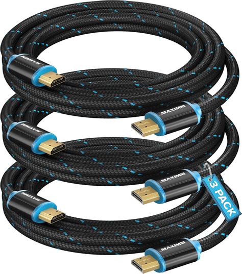 Hdmi Cable 4k Ultra Hd 8 Foot 3 Pack Nylon Braided Hdmi 2