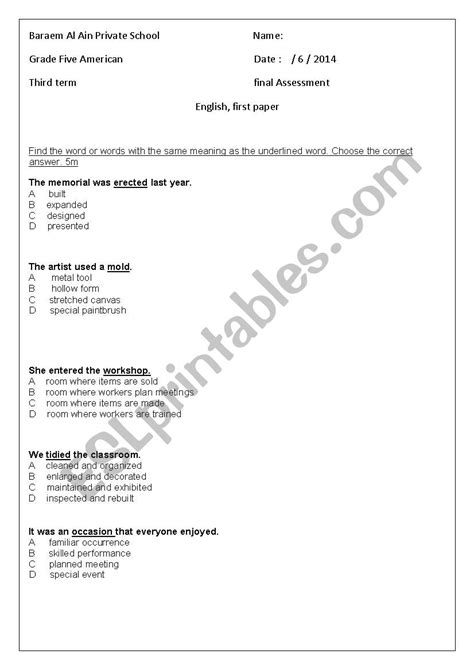 Exams Esl Worksheet By Mrs Totayaser