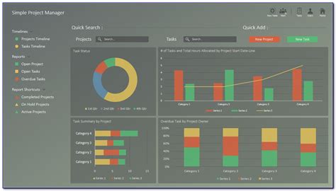 Project Status Report Dashboard Excel Template | prosecution2012