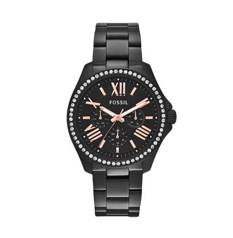 Promo Fossil Cecile Multi Function Black Rose Gold AM4522 Jam Tangan