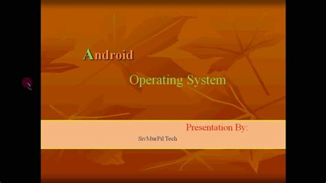 Android Operating System PPT Presentation YouTube