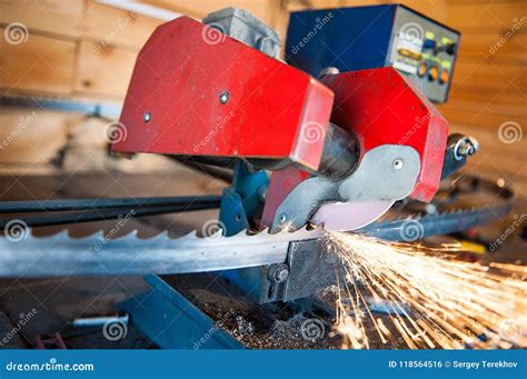 Sharpening Band Saw Blades. Machine Stock Photo - Image of ...