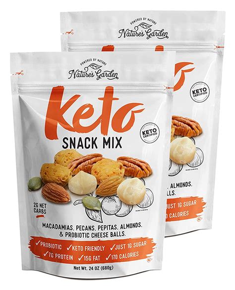 Natures Garden Keto Snack Mix Probiotic Cheese Balls Crunchy Keto