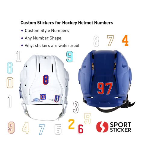 Custom Hockey Helmet Number Stickers Helmet Number Decals Waterproof ...