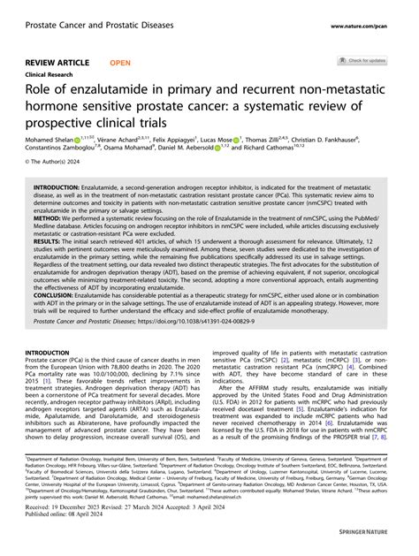 PDF Role Of Enzalutamide In Primary And Recurrent Non Metastatic