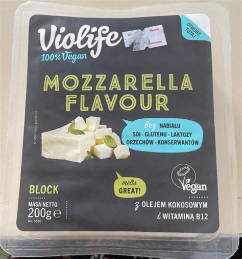 Сыр веганский Mozzarella Flavour Violife - калорийность, пищевая ...