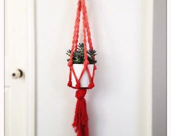 36 Cotton Rope Plant Hanger Neon Yellow Dip Dyed by indieandarrow