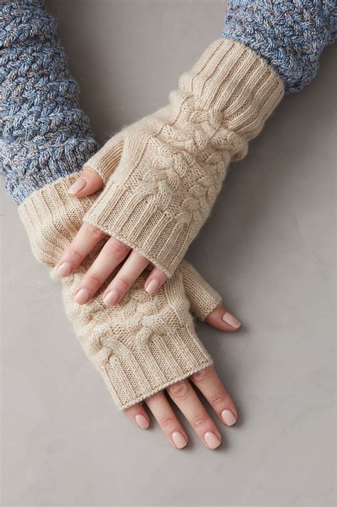 Womens Fingerless Cashmere Gloves Fingerless Gloves Knitted Crochet