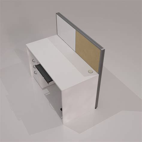 It Office Look White Modular Linear Workstation 1 Seating Non Sharing