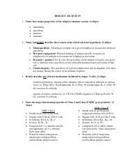 Quiz Key Pdf Biology Quiz Name Four Major Properties Of