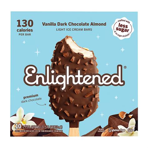 Enlightened Vanilla Dark Chocolate Almond Bars 10 Ct Bjs Wholesale