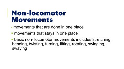 Locomotor And Non Locomotor Movements Ppt