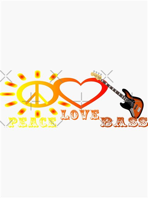 Peace Love Bass Sticker For Sale By Starwheels Redbubble