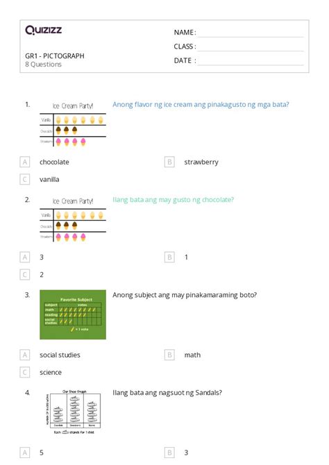 Scaled Pictographs Worksheets For St Class On Quizizz Free