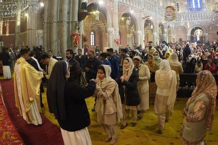 Pakistani Christian Devotees People Attend Mass Editorial Stock Photo