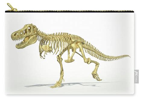 Tyrannosaurus Rex Skeleton Artwork Carry All Pouch By Leonello Calvetti