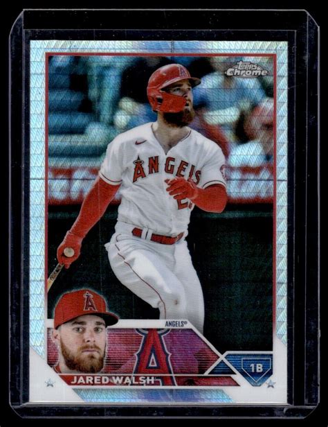 Topps Chrome Prism Refractor Jared Walsh Los Angeles Angels Ebay