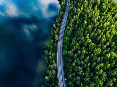 Drone Over Forest And Lake Canada Images Stock Photos D Objects