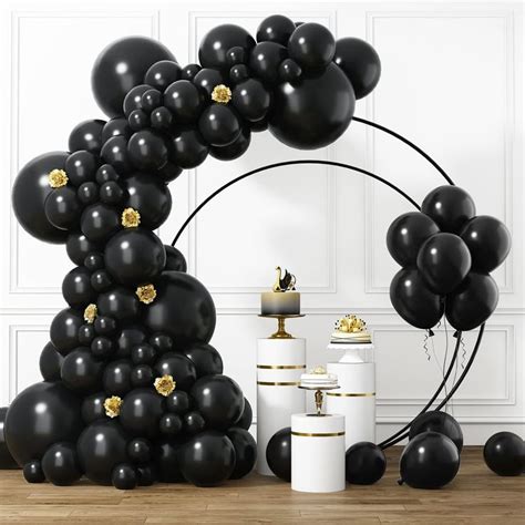 Rubfac Black Balloons Different Sizes Pcs Inches For