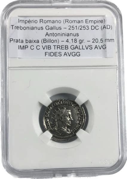 Moeda do Império Romano Antoninianus 244 249 d C