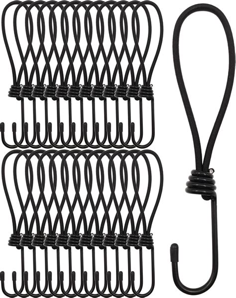 Bungee Cords With Hooks 50 Pcs 10 Inch Elastic Bungee Ropes With