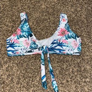 Swim Womens Reversible Leaf Pattern Bikini Padded Poshmark