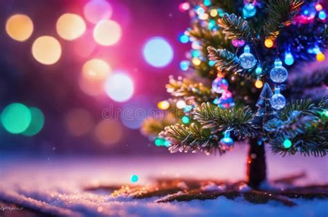 Christmas Tree And Lights Background Light Holiday Christmasshine Banner Wallpaper Stock