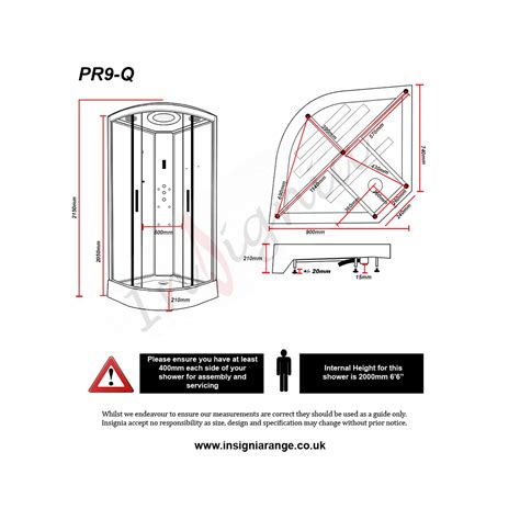 Insignia Premium Quadrant Shower Cabin With 6 Body Jets And Bluetooth