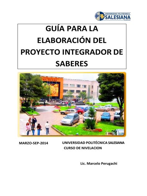 Pdf Guía Para La Elaboracion Del Proyecto Integrador De Saberes