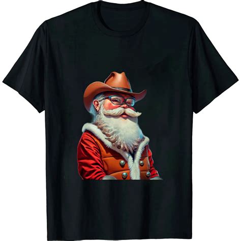 Florid Western Cowboys Santa Claus Ugly Christmas Sweater Pattern T