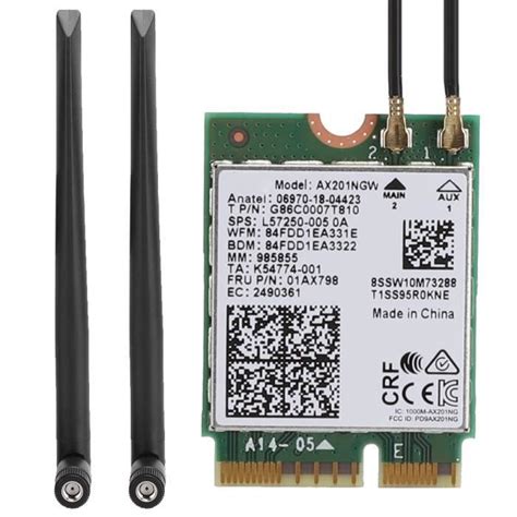 HURRISE adaptateur WIFI Carte réseau sans fil AX201NGW avec antenne