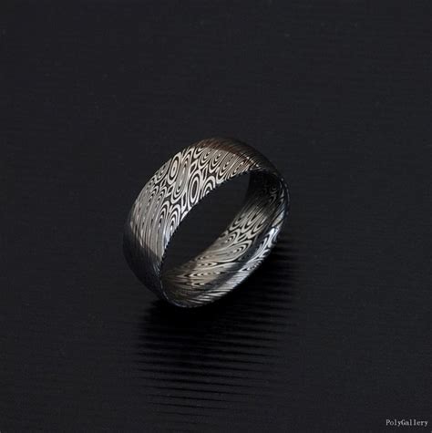 Genuine Stainless Damascus Steel Mens Ring Pd18 Etsy