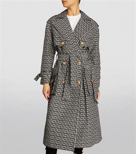 Balmain Multi Monogram Trench Coat Harrods UK