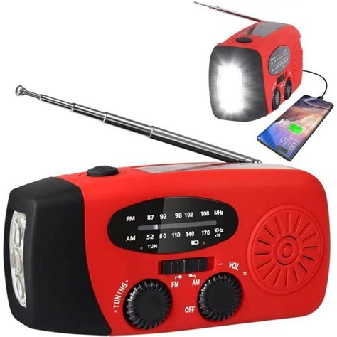 Radio Météo À Manivelle D Urgence Radio Solaire Usb Manivelle Avec